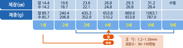 병어 체장,체중 표사진